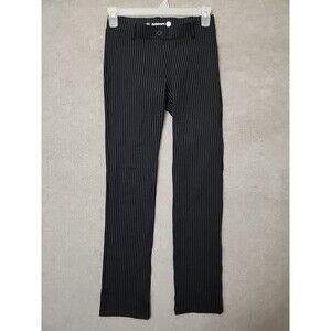 Betabrand Classic Dress Pant Yoga Pant Womens S Long Black Striped Ponte Knit